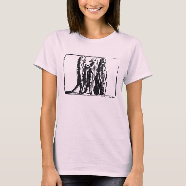 Camiseta de las señoras de Meerkat - carbón de (Anverso)