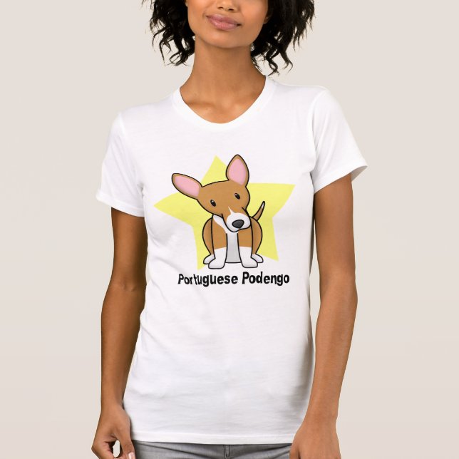 Camiseta de las señoras de Podengo del portugués (Anverso)