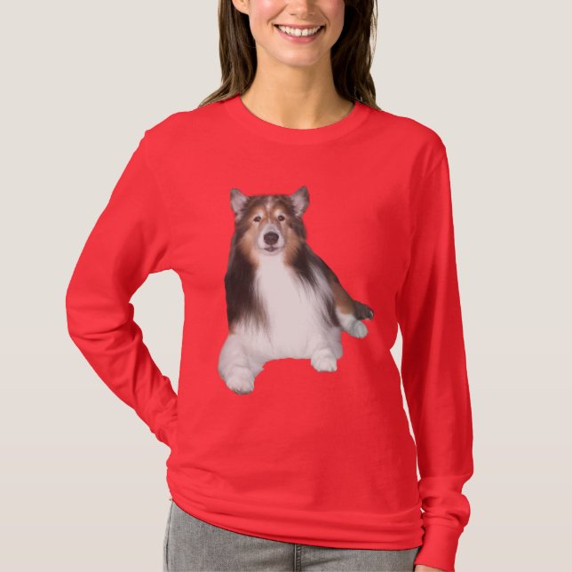 Camiseta de las señoras de Sheltie (Anverso)