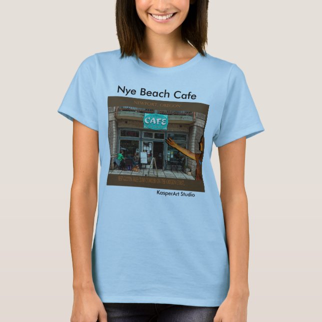 Camiseta de las señoras del café de la playa de (Anverso)