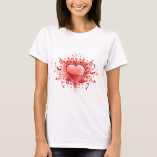 Camiseta de las señoras del diseño del corazón 