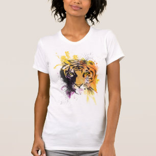 Camiseta de las señoras del tigre de la pintada