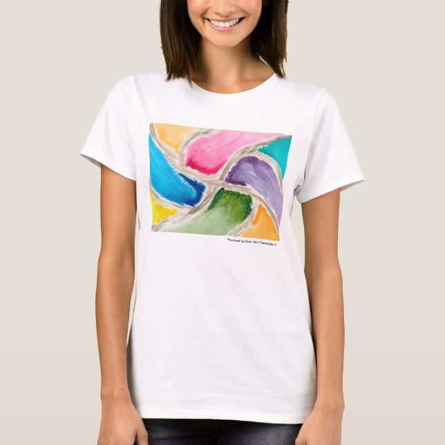 Camiseta de las señoras por colores felices (Anverso)