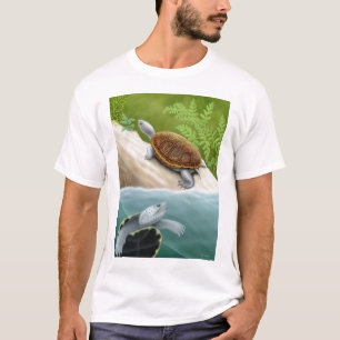 Camiseta de las tortugas de la tortuga acuática de