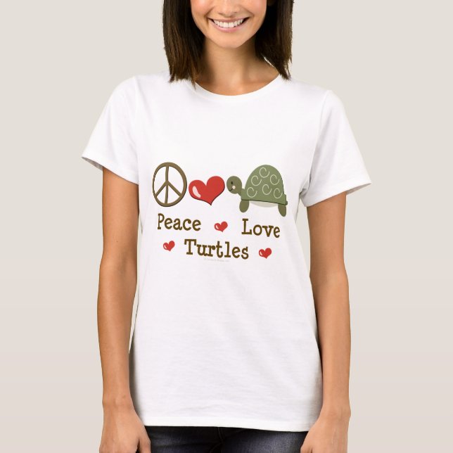 Camiseta de las tortugas del amor de la paz (Anverso)