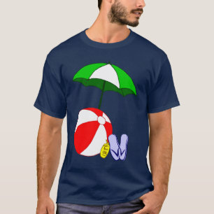 Camiseta de las vacaciones de la pelota de playa y