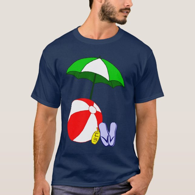 Camiseta de las vacaciones de la pelota de playa y (Anverso)