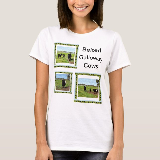 Camiseta de las vacas galloway cortadas por mujere (Anverso)