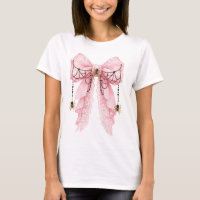 Camiseta de lazo de araña coqueta rosa