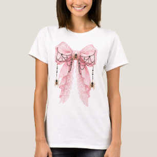 Camiseta de lazo de araña coqueta rosa
