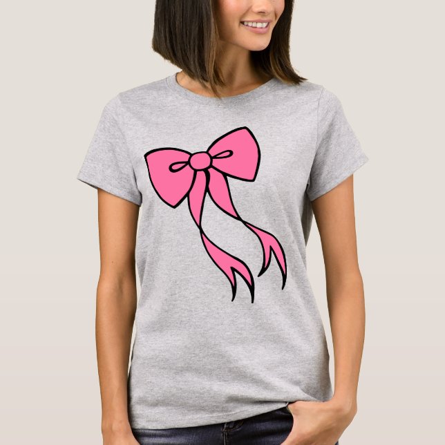 Camiseta de lazo rosa grande (Anverso)