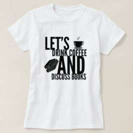 Camiseta de lectura de libros de café