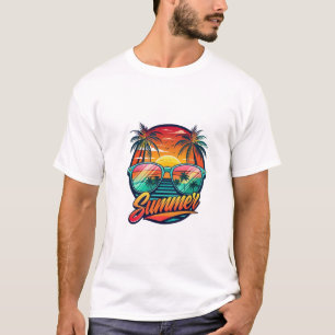 Camiseta de lentes de sol de verano - atardecer tr
