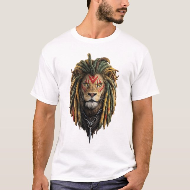 Camiseta de León al Estilo Rasta – Diseño Inspirad (Anverso)