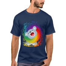 Camiseta de león blanco arco iris Personalizado li