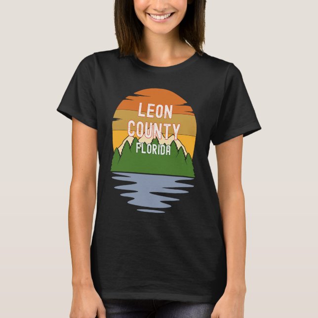 Camiseta De Leon County Florida Vintage Sunset (Anverso)