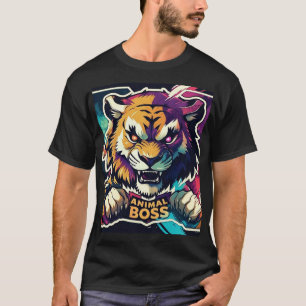 Camiseta de león de jefe animal Rey audaz de la