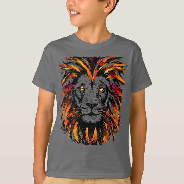 Camiseta de León - Ilustracion de León Oscuro Nara (Anverso)