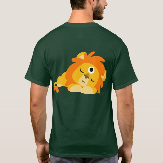 Camiseta de León Personalizado Cute Watchful (espa (Reverso)