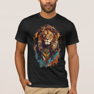 Camiseta de león Rey Tee Lion cara T-Shirt