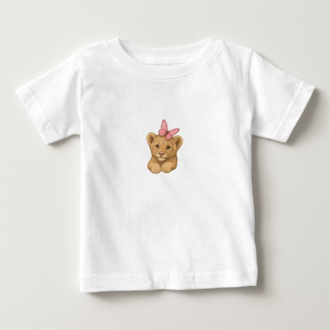 Camiseta de León y Mariposa Bebé Dulce (Anverso)