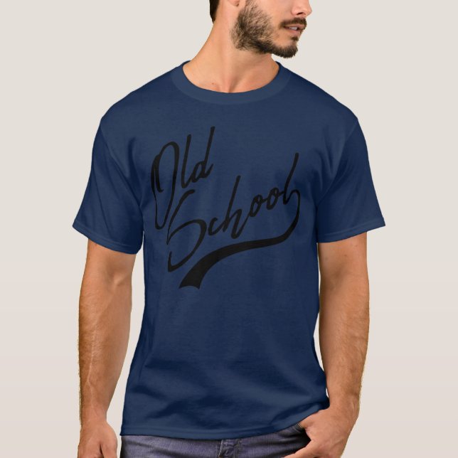 Camiseta de letra de chico viejo de la escuela (Anverso)