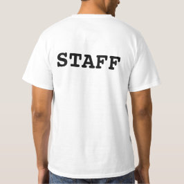 Camiseta de letra negra del personal