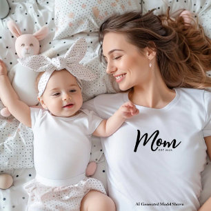 Camiseta de letra negra establecida por mamá