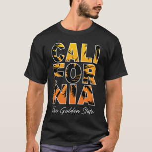 Camiseta de letras rellenas de palmeras de Califor