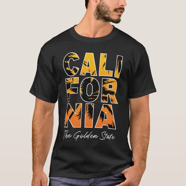 Camiseta de letras rellenas de palmeras de Califor (Anverso)