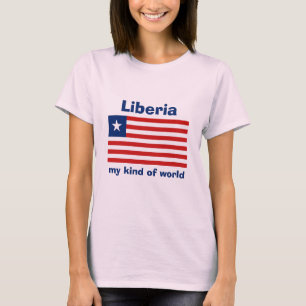 Camiseta de Liberia con bandera, mapa y texto