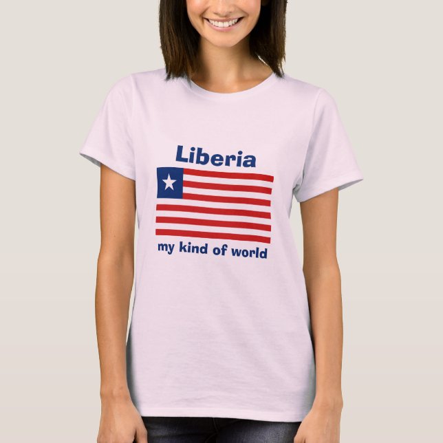 Camiseta de Liberia con bandera, mapa y texto (Anverso)