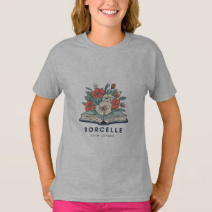 Camiseta de libro abierto floral libresca