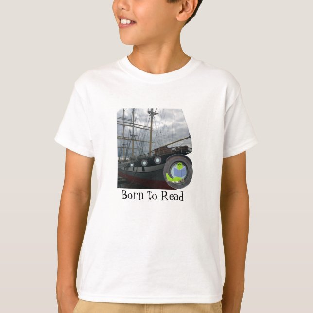 Camiseta de libro de gusano nacido para leer (Anverso)