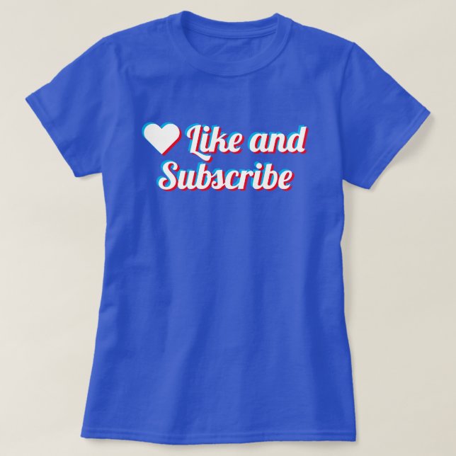 Camiseta de Like Y Suscríbete (Diseño del anverso)