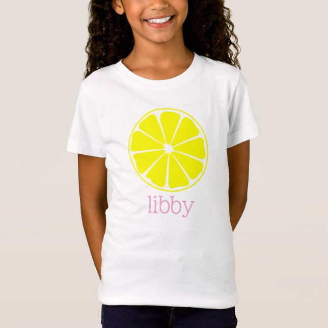 Camiseta de limón personalizada Lemonade rosa (Anverso)