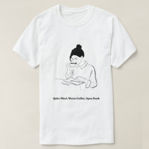 Camiseta de línea artística de libro estético y ca
