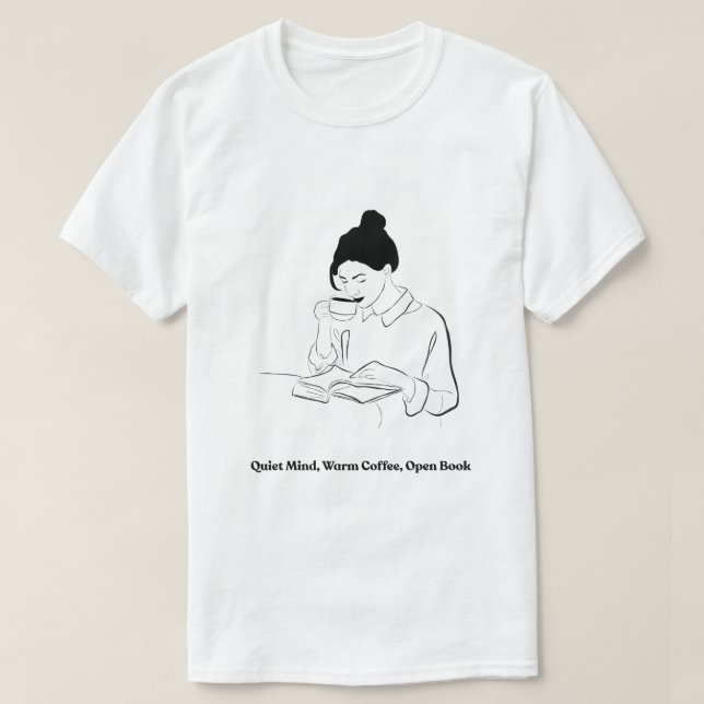 Camiseta de línea artística de libro estético y ca (Diseño del anverso)