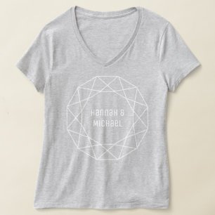 Camiseta de línea de diamante geométrico