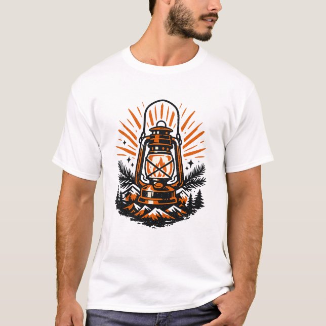 Camiseta de Linterna de Camping Vintage | Anuncio  (Anverso)