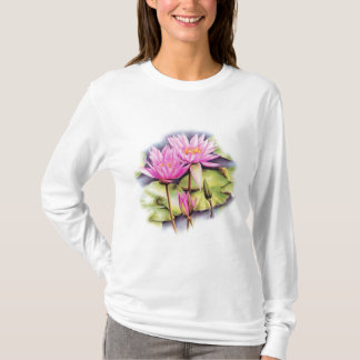 Camiseta de lirio de agua pintada delgada (Lotus)