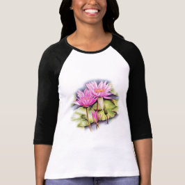Camiseta de lirio de agua pintada delgada (Lotus)