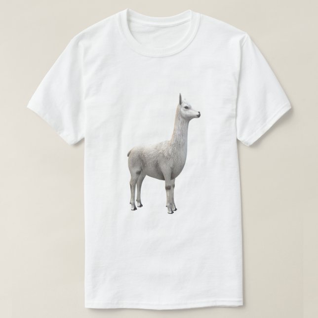 Camiseta de Llama/Alpaca Blanca (Diseño del anverso)