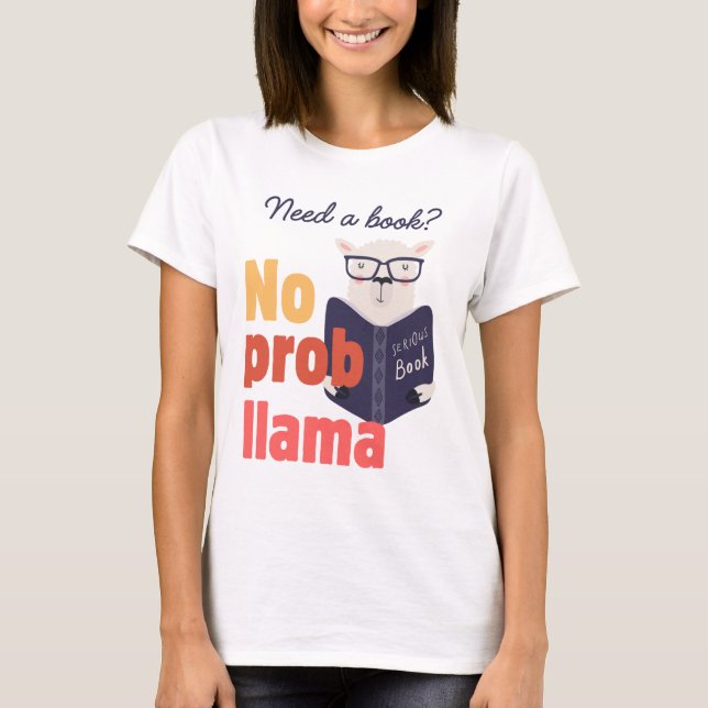 Camiseta de llama bibliotecaria (Anverso)