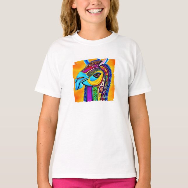 Camiseta de Llama Colorida (Anverso)
