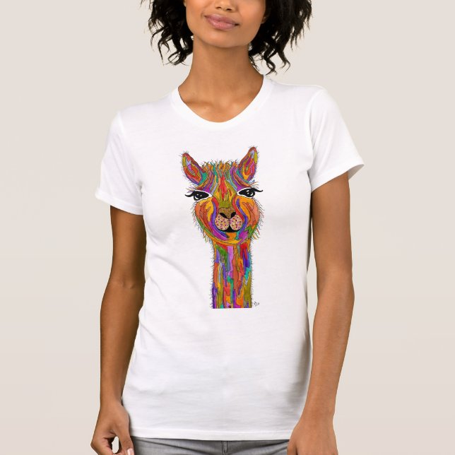 Camiseta de Llama Cuta y Colorida (Anverso)