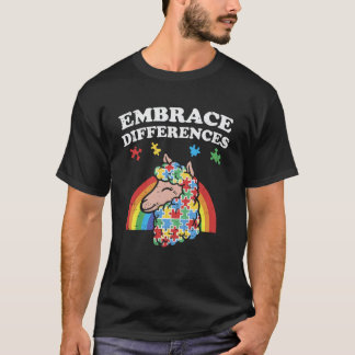 Camiseta de Llama para Abrazar Diferencias Concien