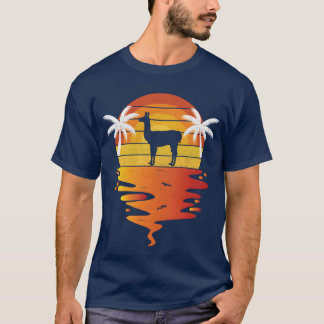 Camiseta de llama puesta de sol retro 70s vintage