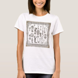 Camiseta de llaves antiguas con borde elegante det