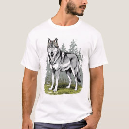 Camiseta de lobo estilizada